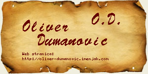 Oliver Dumanović vizit kartica